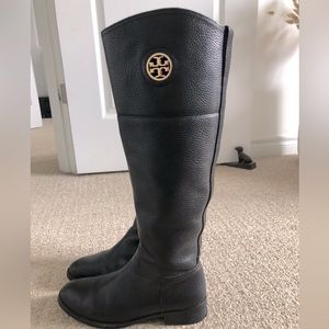 Tory Burch knee high black boots.